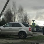 Столб еле устоял, пойдет под замену. Субботнее ДТП в Пинске