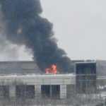 Пожар на территории завода «Полесьеэлектромаш» в Лунинце