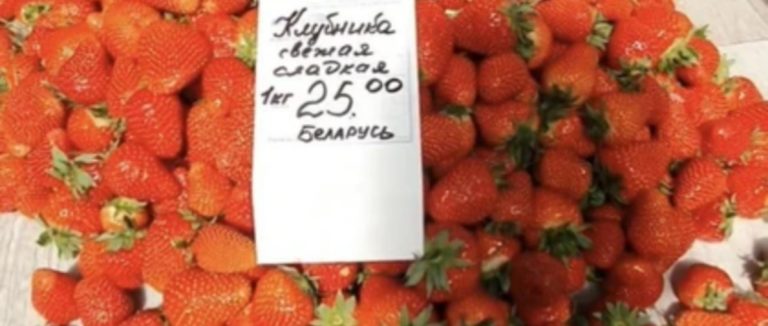 Пинская свежая клубника уже на прилавках рынка