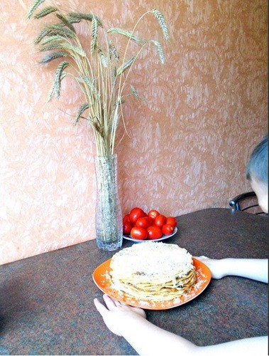 Кабачковый «торт» с грибами