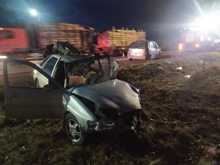 Спасатели помогли женщине выбраться из машины после аварии в Пружанах