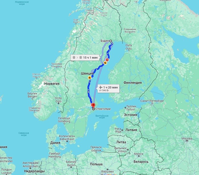 карта Швеция