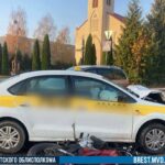 авария машина столкнулась с мотоциклом, пострадал подросток