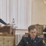 Совещание в Барановичском горисполкоме с участием сотрудников милиции и представителей банков, посвящённое борьбе с мошенничеством.