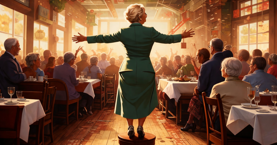 падение в ресторане