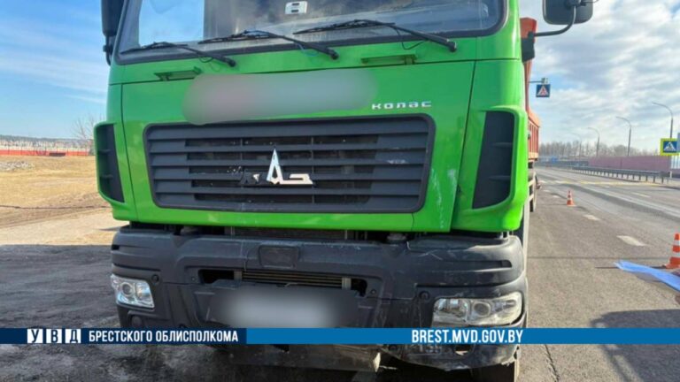 Грузовик врезался в Citroen на трассе М1 Авария в Жабинковском районе