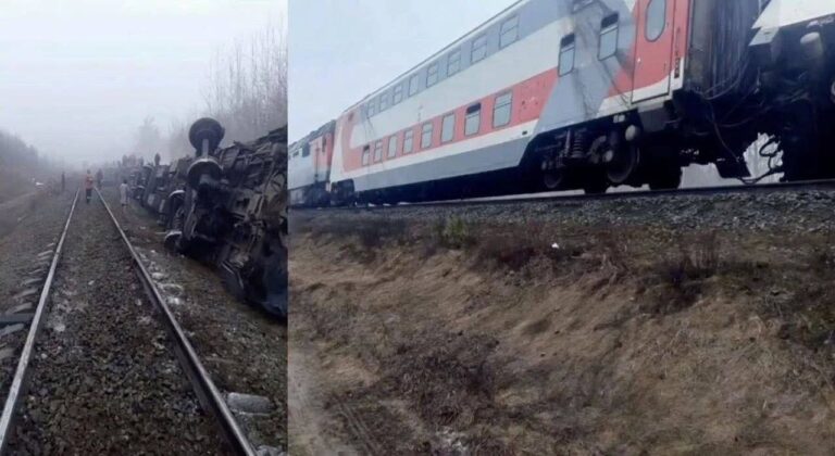 Поезд сошёл с рельсов