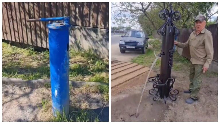Колонку починили, и сделали из этого «событие века» Колонку починили