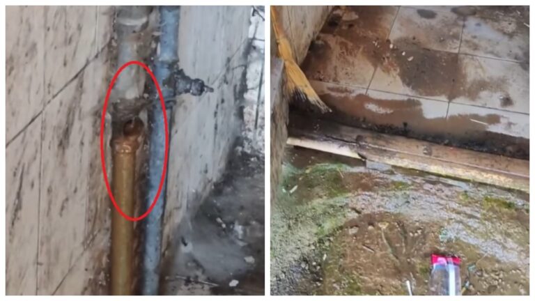 Мусоропровод заварили, а из него течёт вода мусоропровод в Витебске